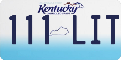 KY license plate 111LIT