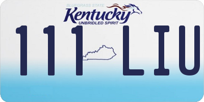 KY license plate 111LIU