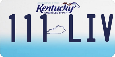 KY license plate 111LIV
