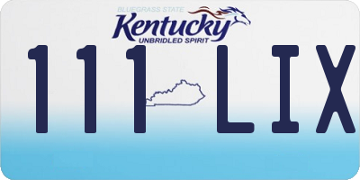 KY license plate 111LIX