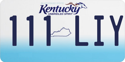 KY license plate 111LIY
