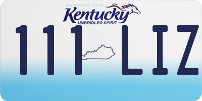 KY license plate 111LIZ
