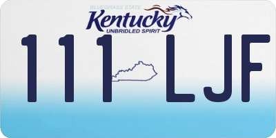 KY license plate 111LJF