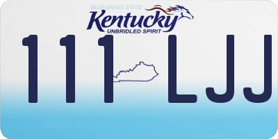 KY license plate 111LJJ