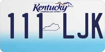KY license plate 111LJK
