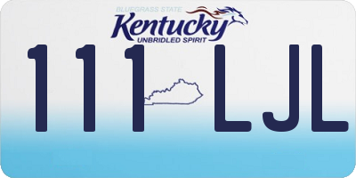 KY license plate 111LJL