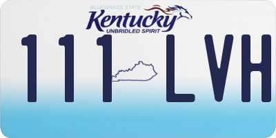 KY license plate 111LVH