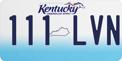 KY license plate 111LVN