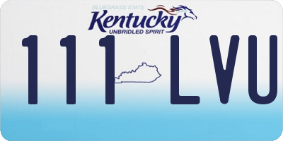 KY license plate 111LVU
