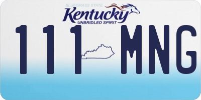 KY license plate 111MNG