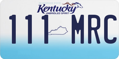 KY license plate 111MRC