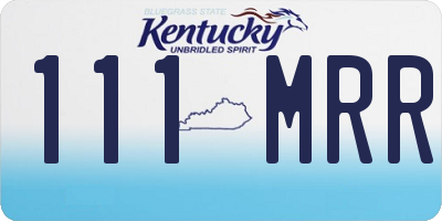 KY license plate 111MRR