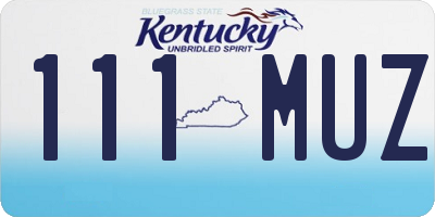 KY license plate 111MUZ