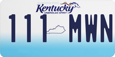 KY license plate 111MWN