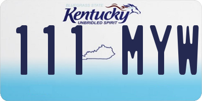 KY license plate 111MYW