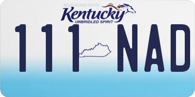 KY license plate 111NAD