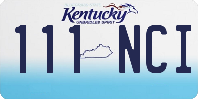 KY license plate 111NCI