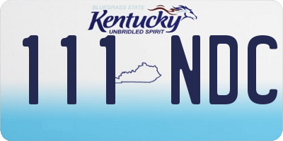 KY license plate 111NDC