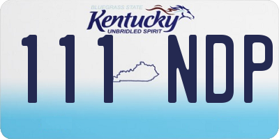 KY license plate 111NDP