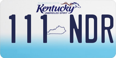 KY license plate 111NDR