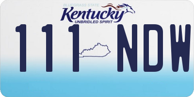 KY license plate 111NDW