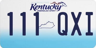 KY license plate 111QXI
