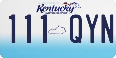 KY license plate 111QYN