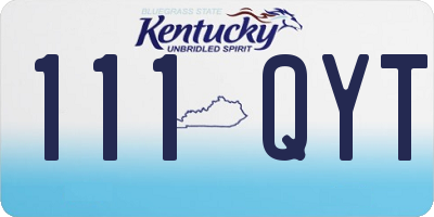 KY license plate 111QYT