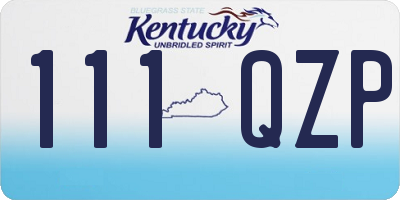 KY license plate 111QZP