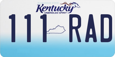 KY license plate 111RAD