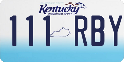 KY license plate 111RBY