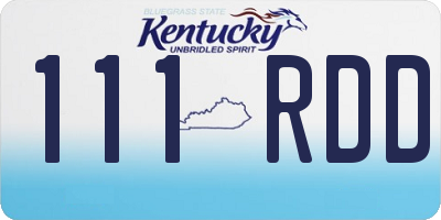 KY license plate 111RDD