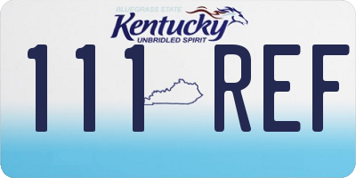 KY license plate 111REF
