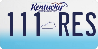 KY license plate 111RES