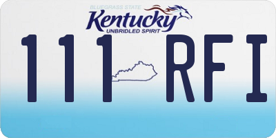 KY license plate 111RFI