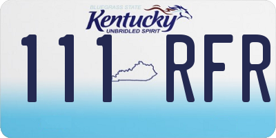 KY license plate 111RFR