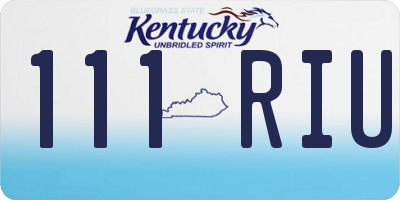 KY license plate 111RIU