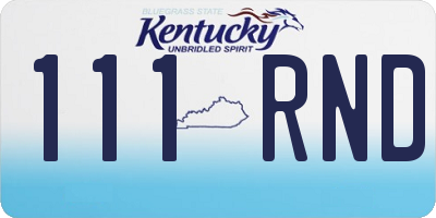 KY license plate 111RND