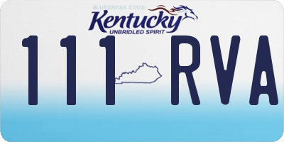 KY license plate 111RVA