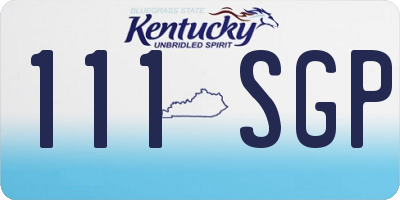 KY license plate 111SGP