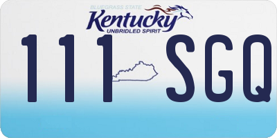 KY license plate 111SGQ