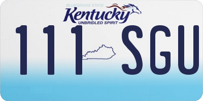 KY license plate 111SGU