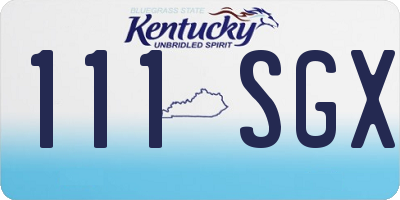 KY license plate 111SGX