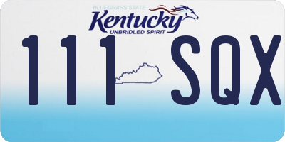 KY license plate 111SQX