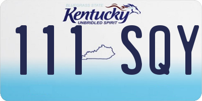 KY license plate 111SQY