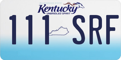 KY license plate 111SRF