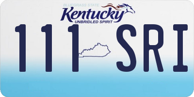 KY license plate 111SRI