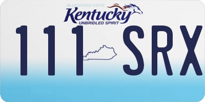 KY license plate 111SRX