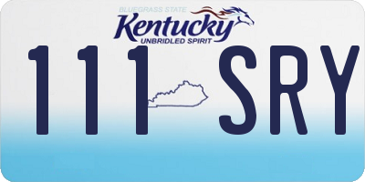 KY license plate 111SRY