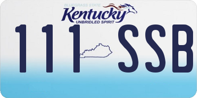 KY license plate 111SSB